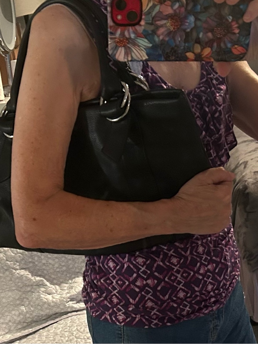 Express Black Pebble Leather Shoulder Tote Bag - Picture 11 of 11